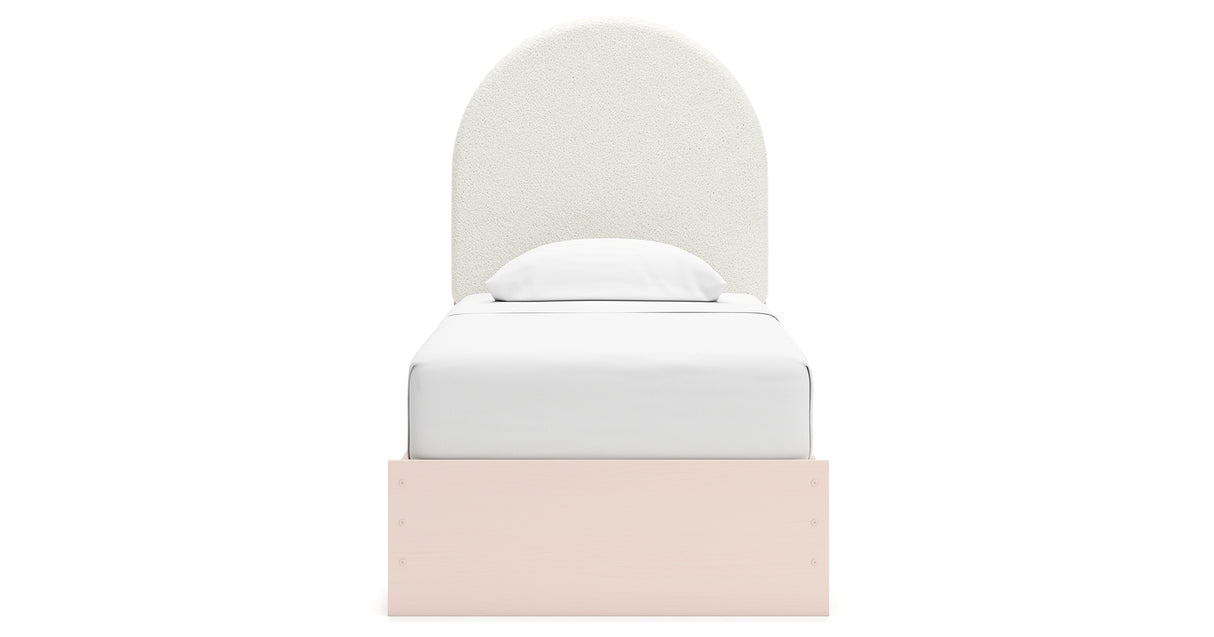 Wistenpine Blush Twin Upholstered Storage Platform Bed with 4 Drawers from Ashley - Luna Furniture