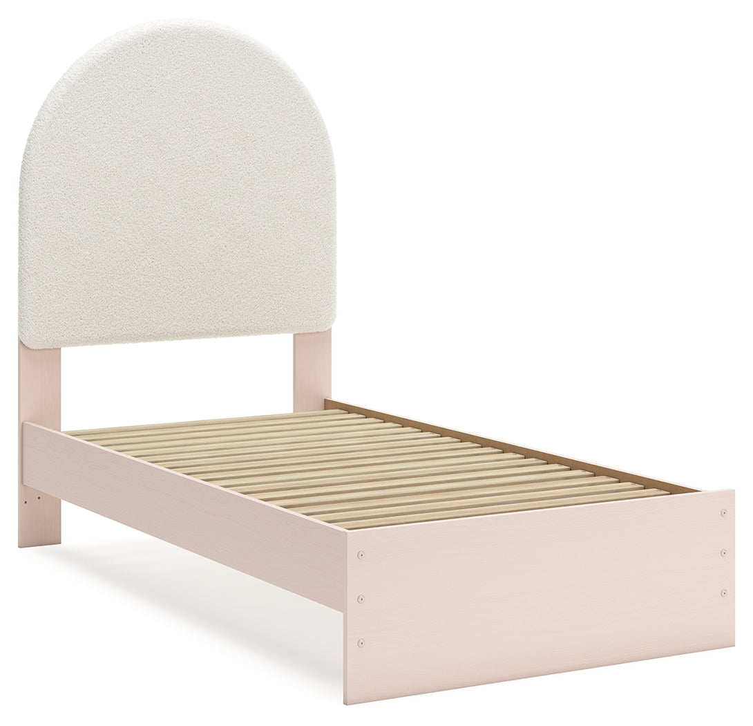 Wistenpine Blush Twin Upholstered Platform Bed from Ashley - Luna Furniture