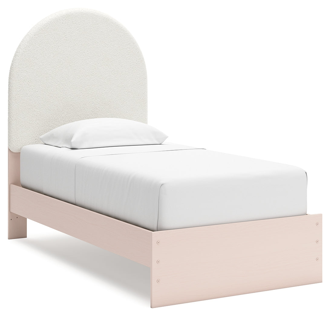 Wistenpine Blush Twin Upholstered Platform Bed from Ashley - Luna Furniture