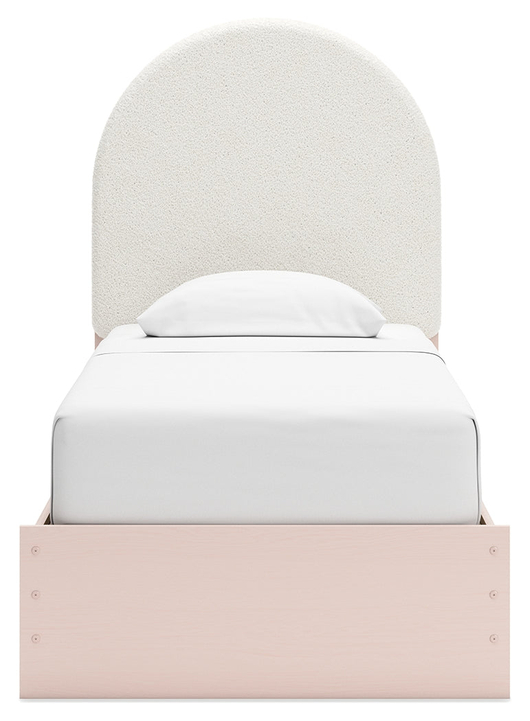 Wistenpine Blush Twin Upholstered Platform Bed from Ashley - Luna Furniture