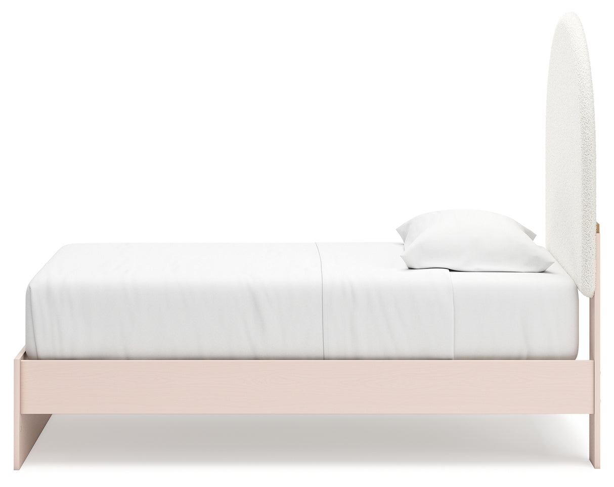 Wistenpine Blush Twin Upholstered Platform Bed from Ashley - Luna Furniture