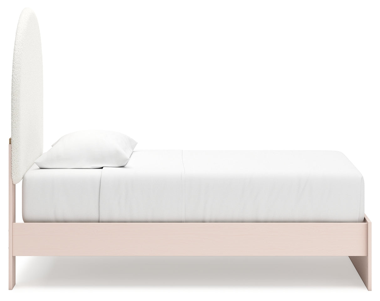Wistenpine Blush Twin Upholstered Platform Bed from Ashley - Luna Furniture