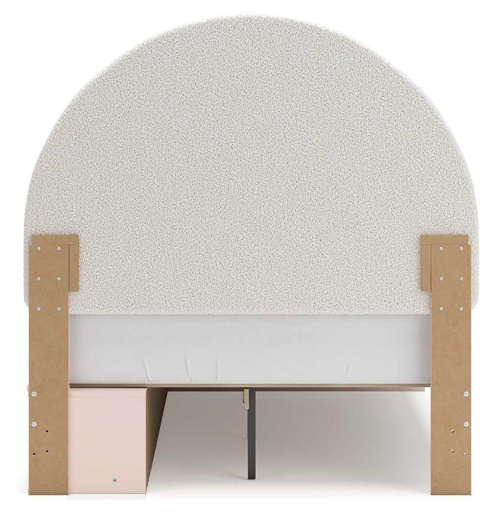 Wistenpine Blush Full Upholstered Storage Platform Bed with 2 Drawers from Ashley - Luna Furniture