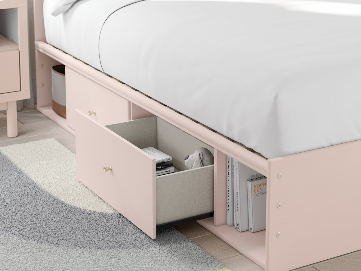 Wistenpine Blush Full Upholstered Storage Platform Bed with 2 Drawers from Ashley - Luna Furniture