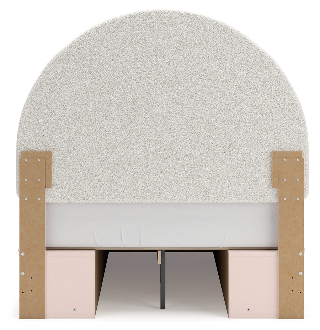 Wistenpine Blush Full Upholstered Storage Platform Bed with 4 Drawers from Ashley - Luna Furniture