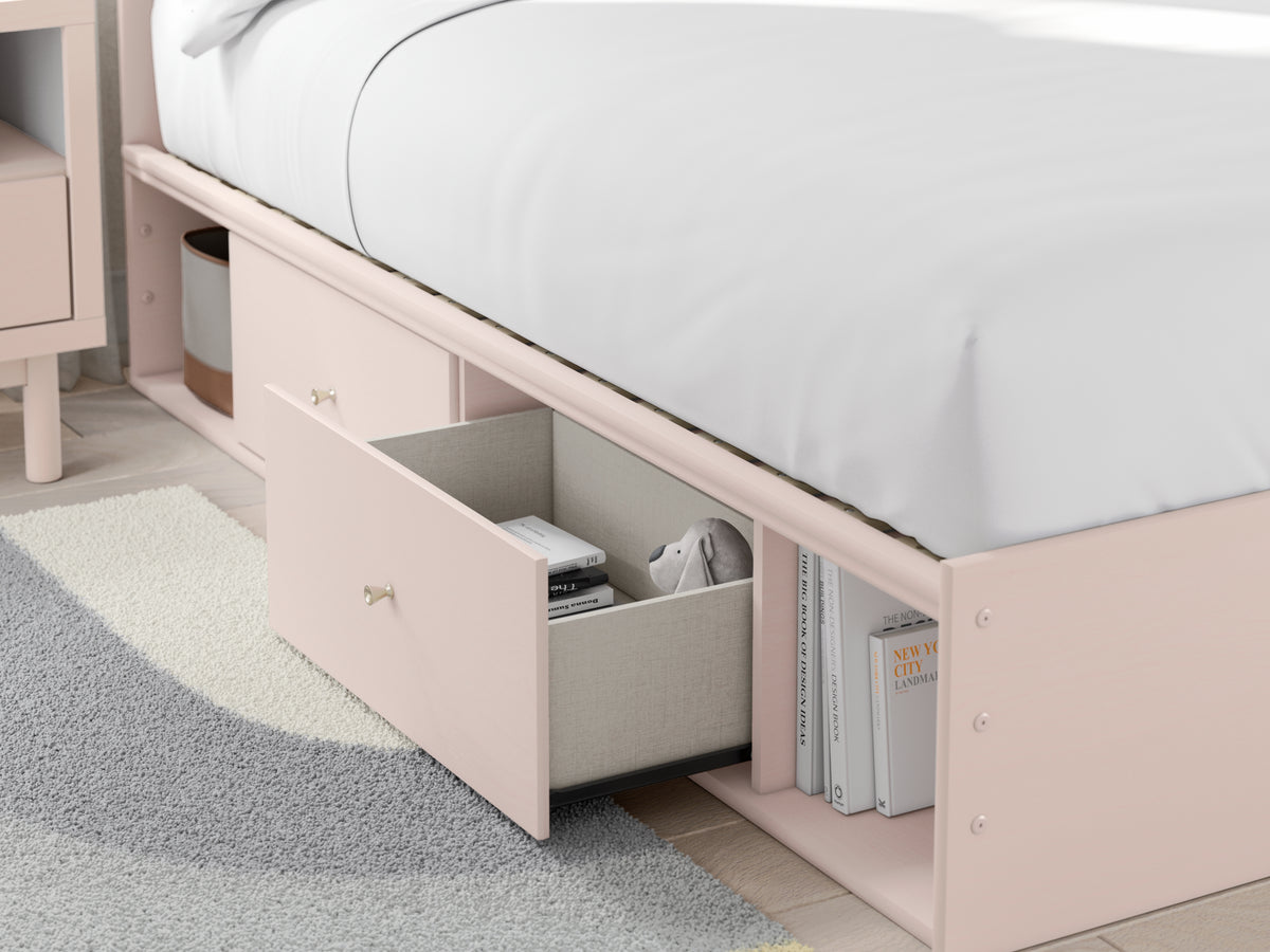 Wistenpine Blush Full Upholstered Storage Platform Bed with 4 Drawers from Ashley - Luna Furniture