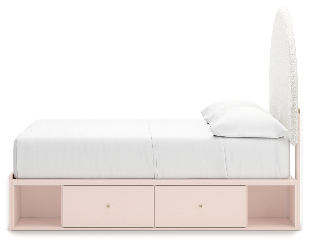 Wistenpine Blush Full Upholstered Storage Platform Bed with 4 Drawers from Ashley - Luna Furniture