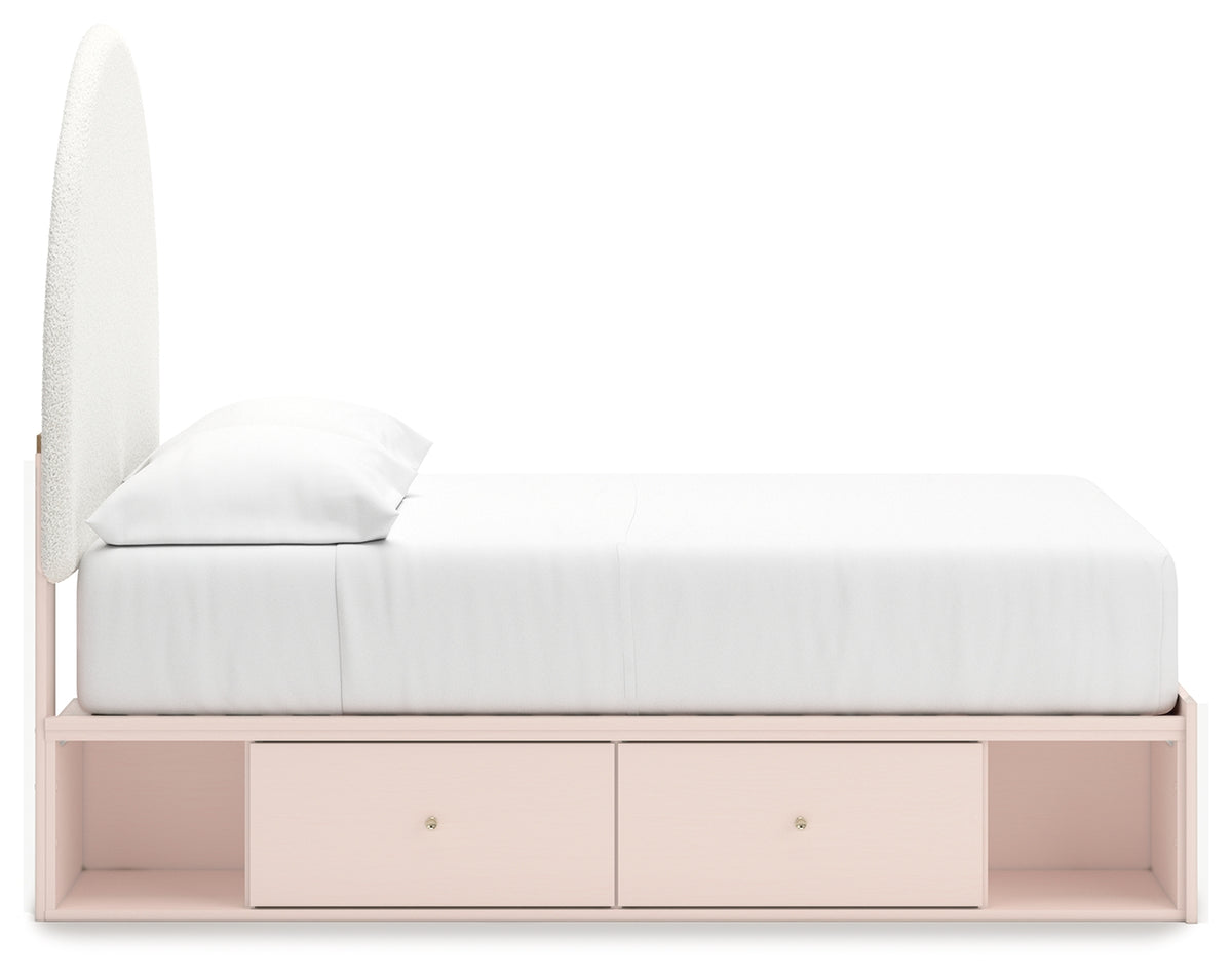 Wistenpine Blush Full Upholstered Storage Platform Bed with 4 Drawers from Ashley - Luna Furniture