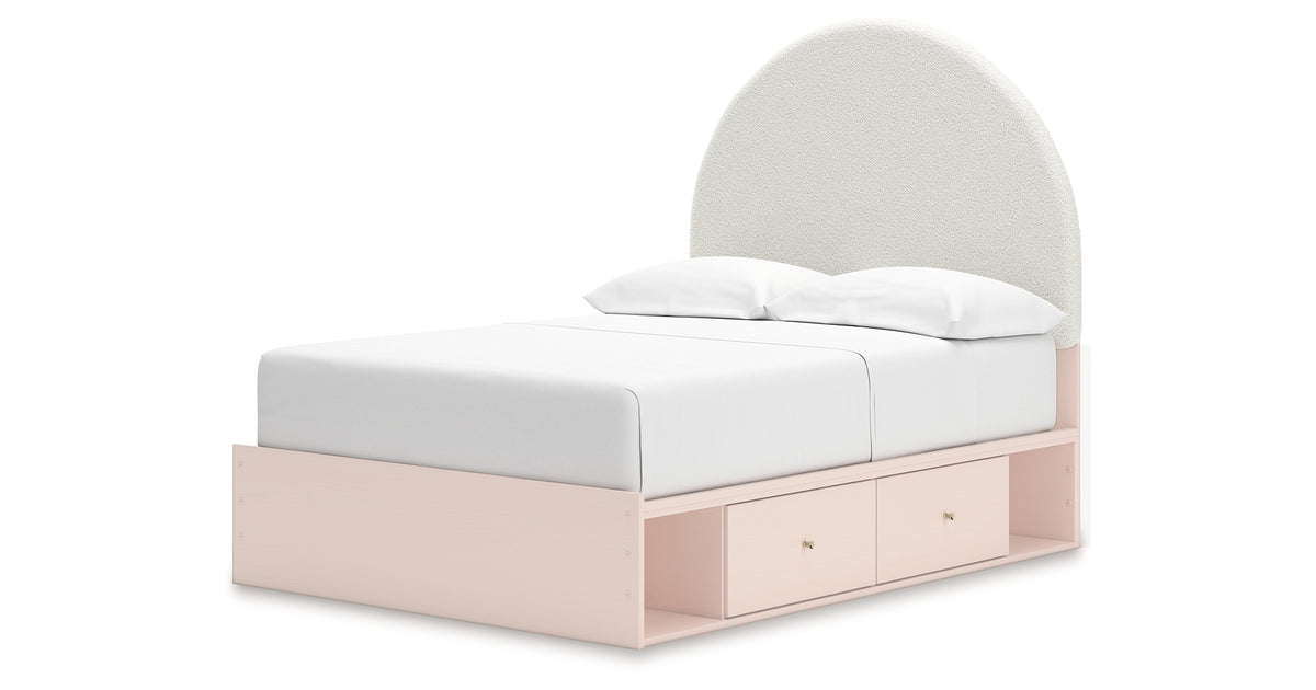 Wistenpine Blush Full Upholstered Storage Platform Bed with 4 Drawers from Ashley - Luna Furniture