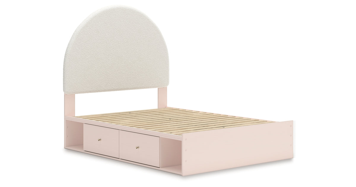 Wistenpine Blush Full Upholstered Storage Platform Bed with 4 Drawers from Ashley - Luna Furniture