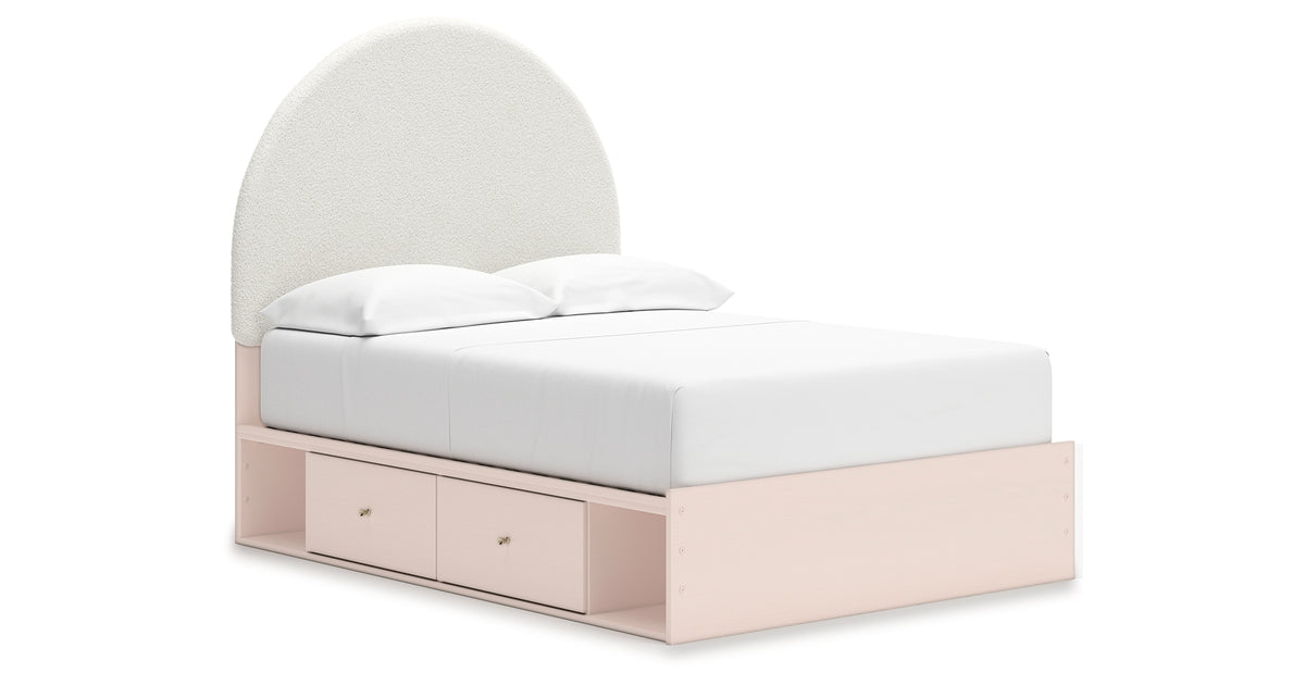 Wistenpine Blush Full Upholstered Storage Platform Bed with 4 Drawers from Ashley - Luna Furniture