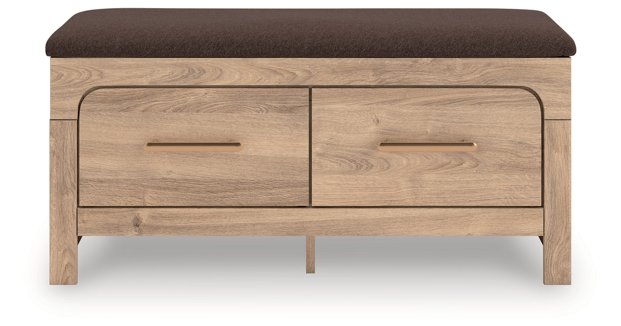 Kinlanni Tan/Brown Bedroom Storage Bench from Ashley Furniture - Luna Furniture