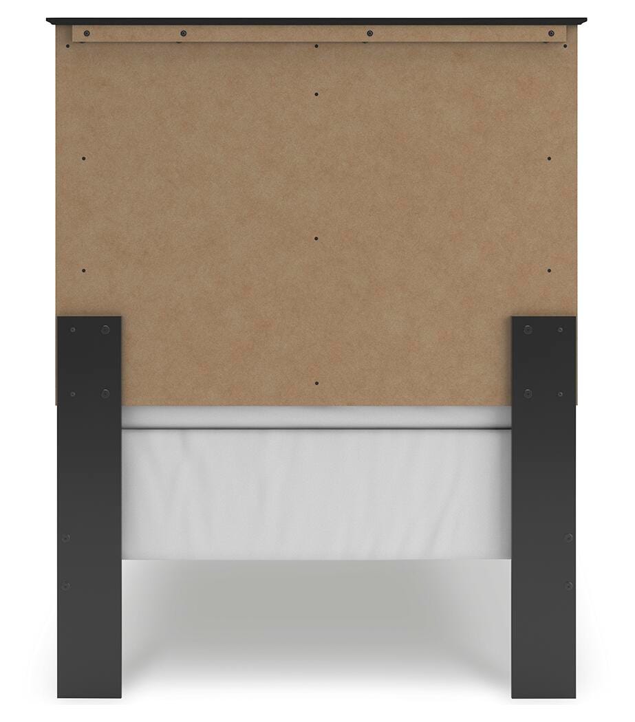 Maribel Black Twin Panel Bed and Nightstand