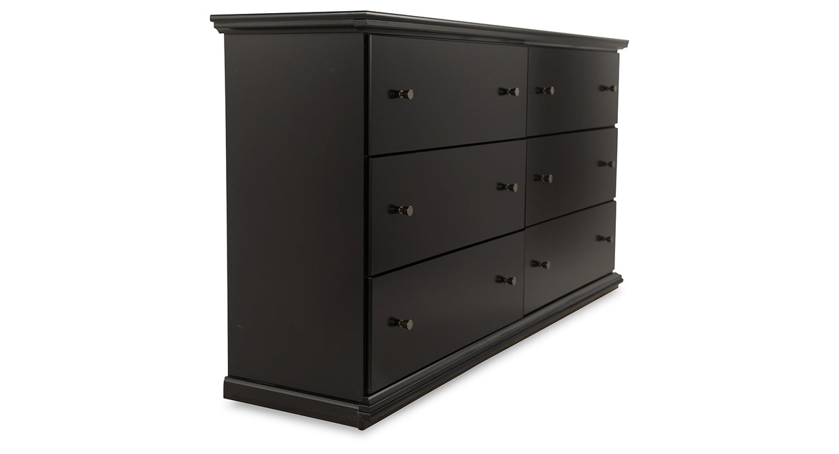 Maribel Queen Panel Bed with Dresser and Nightstand in Black from Ashley - Luna Furniture