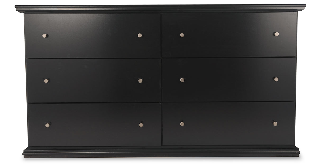 Maribel Queen Panel Bed with Dresser and Nightstand in Black from Ashley - Luna Furniture
