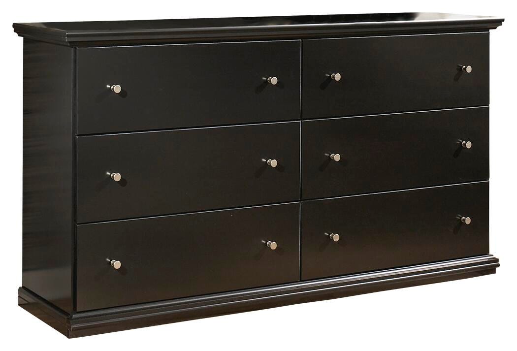 Maribel King Panel Bed with Dresser and Nightstand in Black from Ashley - Luna Furniture
