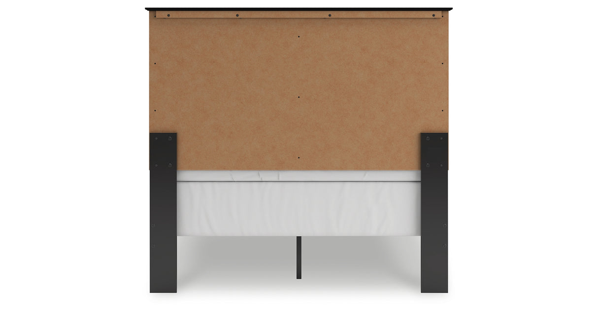 Maribel Full Panel Bed with Mirrored Dresser, Chest and Nightstand in Black from Ashley Furniture - Luna Furniture