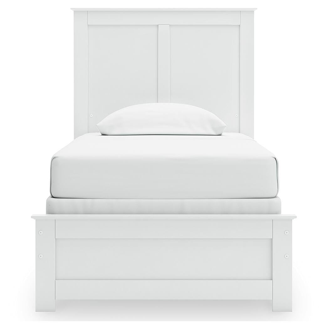 Bostwick Shoals White Twin Panel Bed, Dresser, Mirror and Nightstand from Ashley Furniture - Luna Furniture