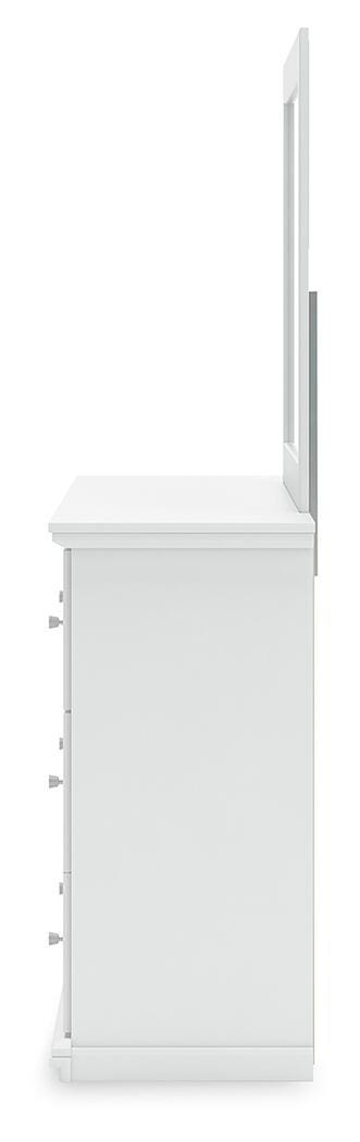 Bostwick Shoals White Twin Panel Bed, Dresser, Mirror and Nightstand from Ashley Furniture - Luna Furniture