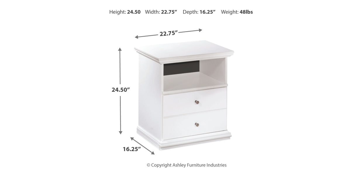 Bostwick Shoals Queen Panel Bed with Dresser and Nightstand in White from Ashley - Luna Furniture