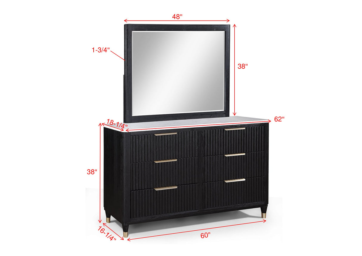 Kara Black Dresser Mirror (Mirror Only) from Crown Mark - Luna Furniture