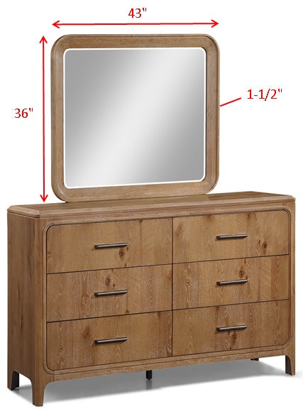Westcott Cerused Natural Bedroom Mirror (Mirror Only) from Crown Mark - Luna Furniture