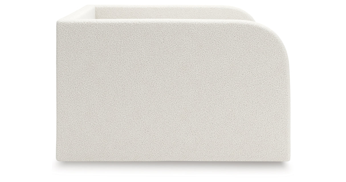 Arloster Tan/White Full Upholstered Daybed, Dresser and Mirror from Ashley Furniture - Luna Furniture
