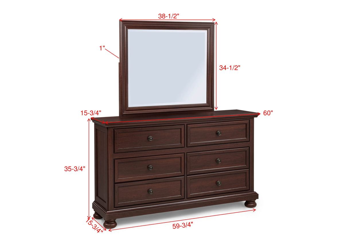 Claribelle Cherry Dresser Top (Mirror Only) from Crown Mark - Luna Furniture