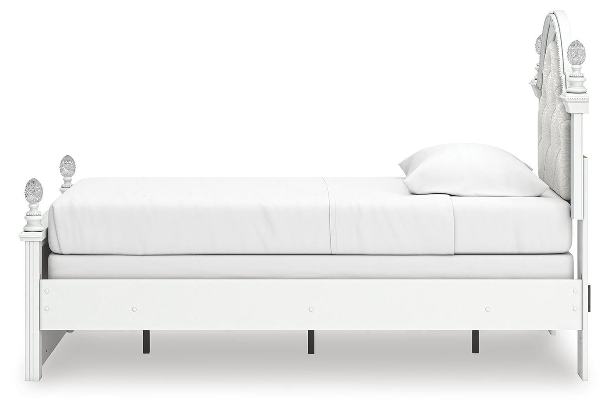 Kozlani Twin Upholstered Panel Bed, Dresser and Mirror from Ashley Furniture - Luna Furniture