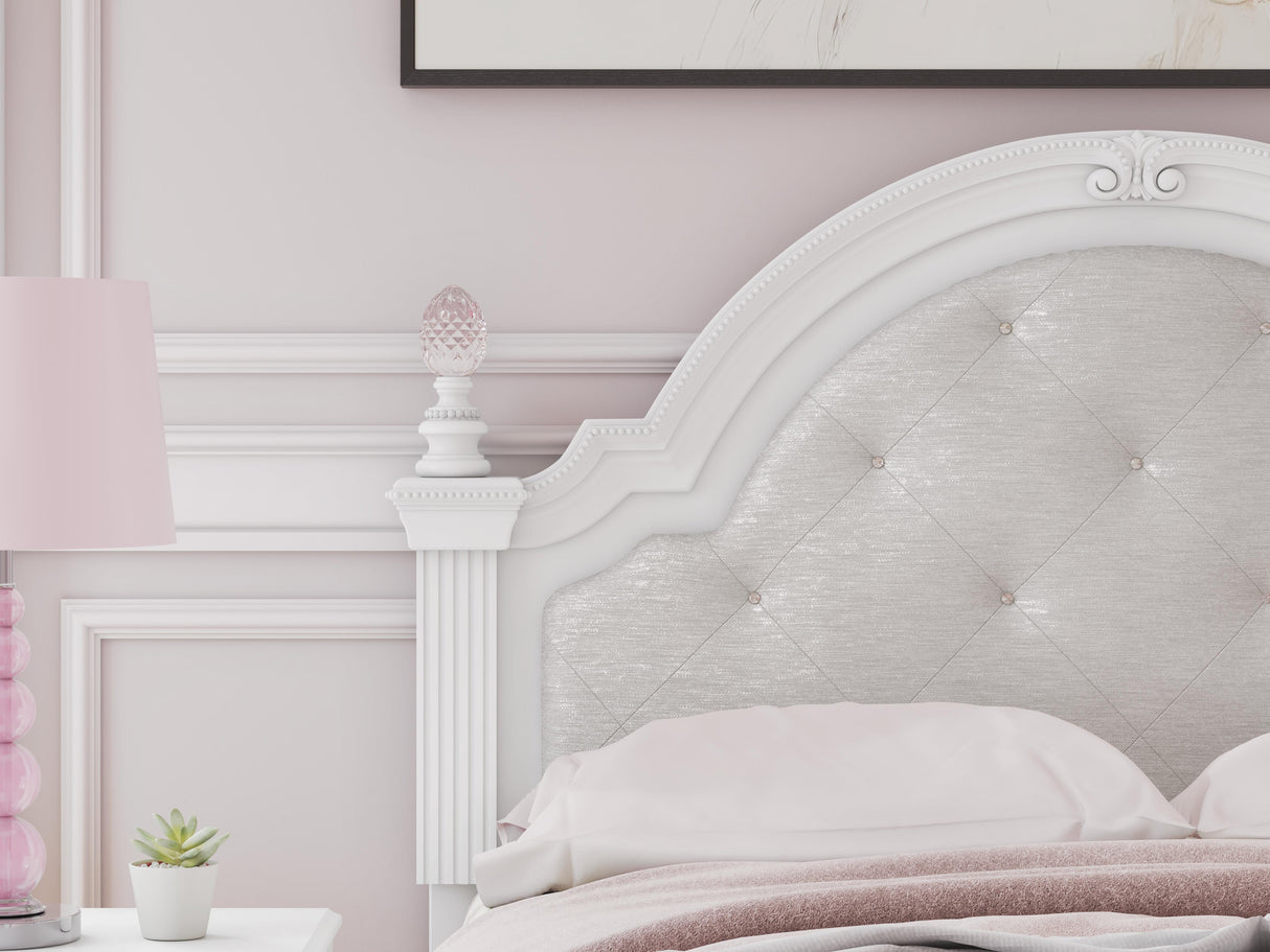Kozlani White Full Upholstered Panel Bed with Storage from Ashley Furniture - Luna Furniture