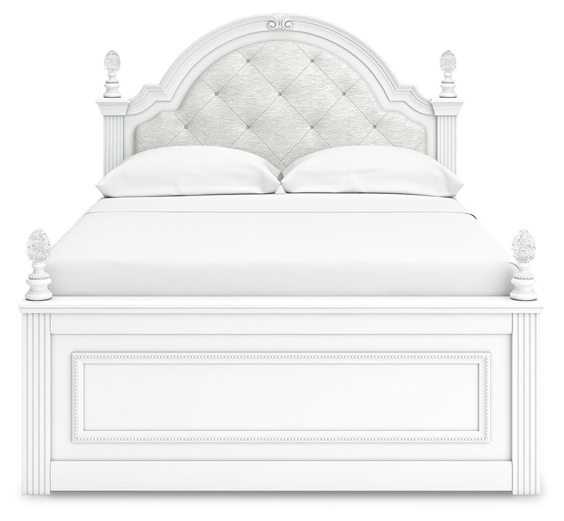 Kozlani White Full Upholstered Panel Bed with Storage from Ashley Furniture - Luna Furniture