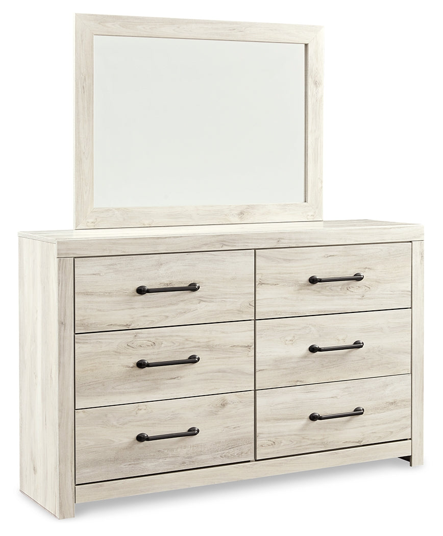 Cambeck Whitewash Wispy White Twin Panel Bed, Dresser and Mirror from Ashley Furniture - Luna Furniture
