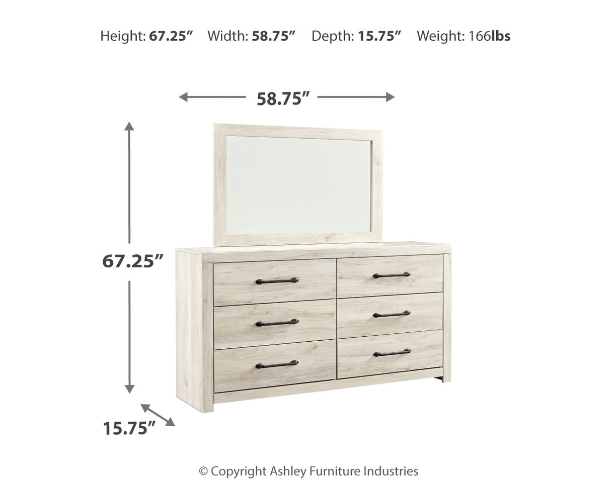 Cambeck Whitewash Queen Panel Storage Bed, Dresser, Mirror, 2 Chests and 2 Nightstands from Ashley - Luna Furniture