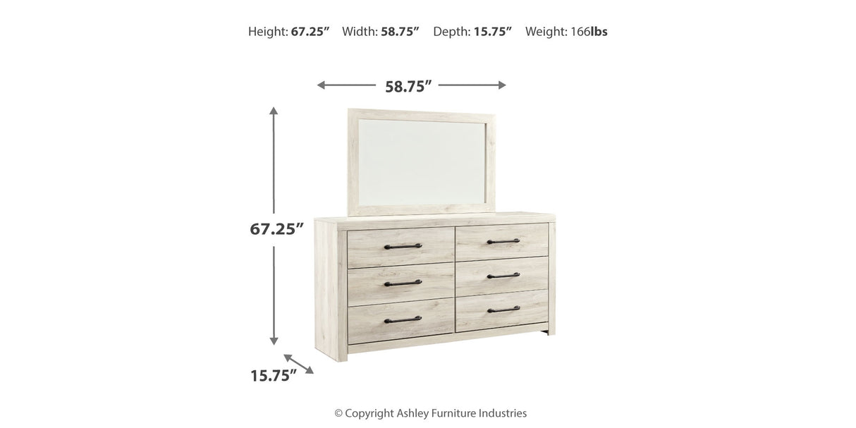 Cambeck Whitewash Dresser and Mirror from Ashley Furniture - Luna Furniture