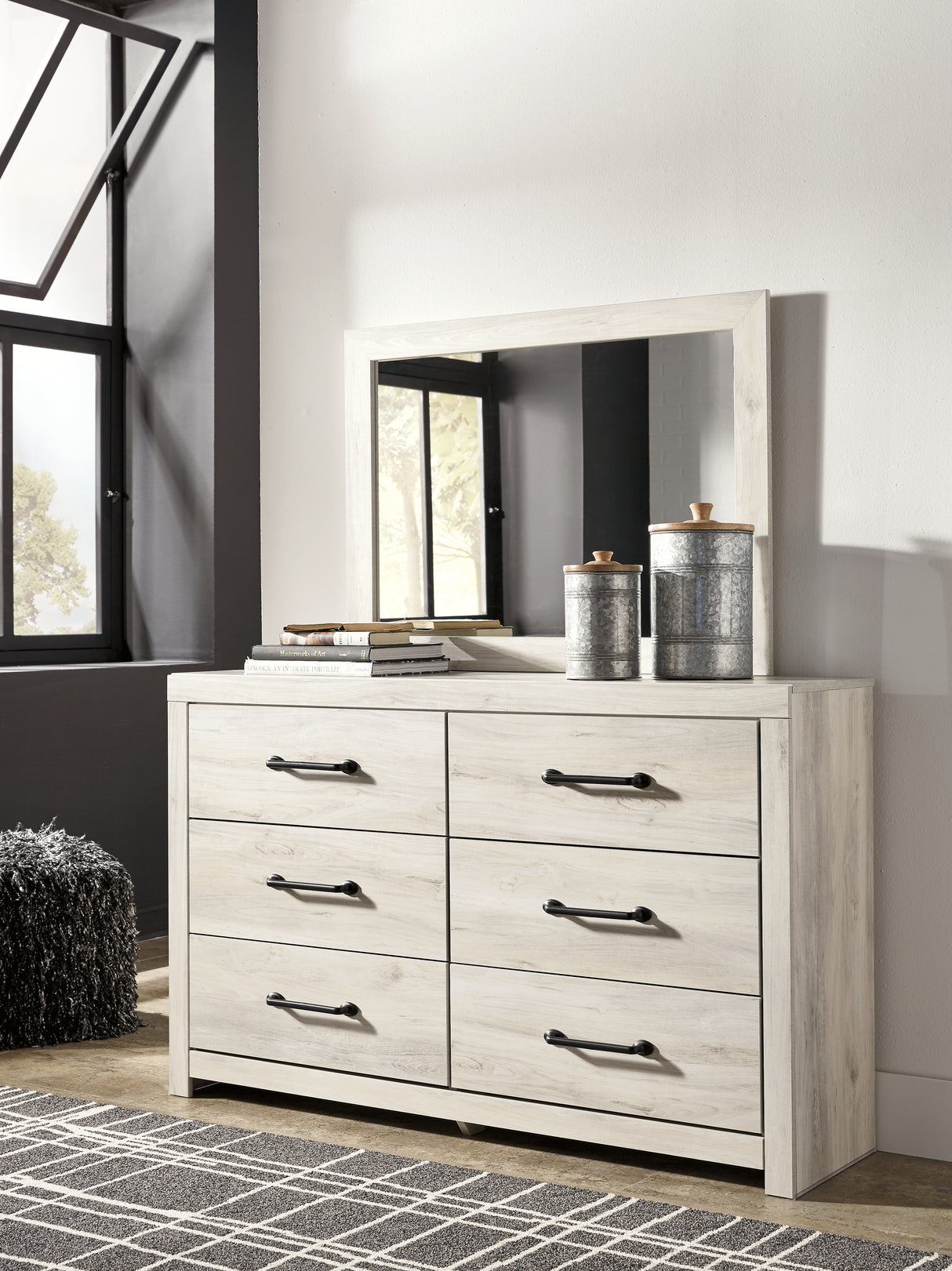 Cambeck Whitewash Cambeck Wispy White Twin Panel Bed, Dresser and MirrorQueen Panel Bed, Dresser and Mirror from Ashley Furniture - Luna Furniture
