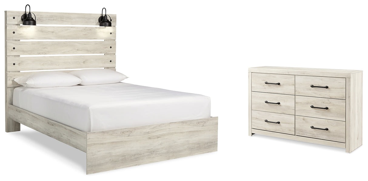 Cambeck Queen Panel Bed with Dresser in Whitewash from Ashley Furniture - Luna Furniture