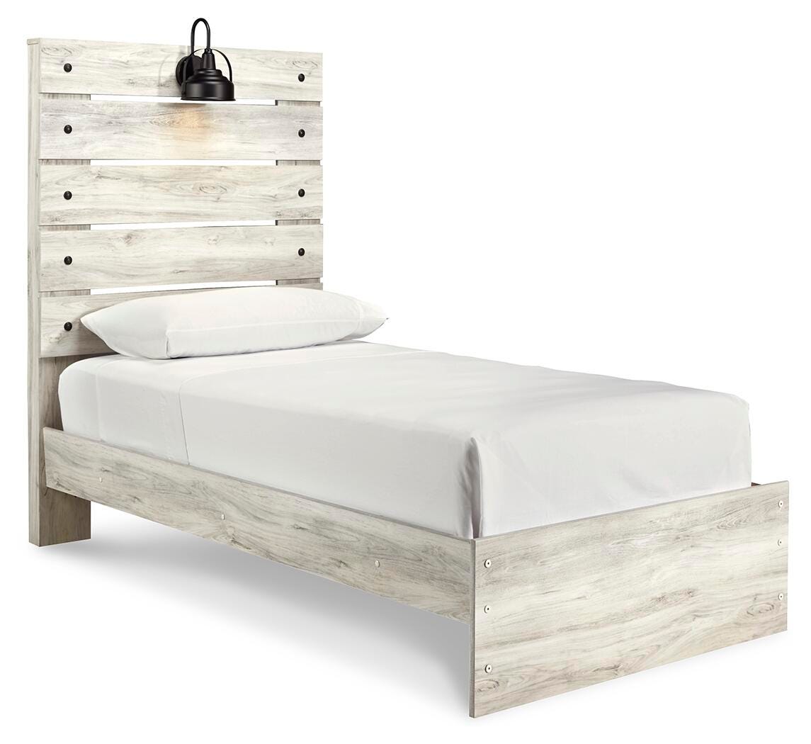 Cambeck Whitewash Wispy White Twin Panel Bed, Dresser and Mirror from Ashley Furniture - Luna Furniture