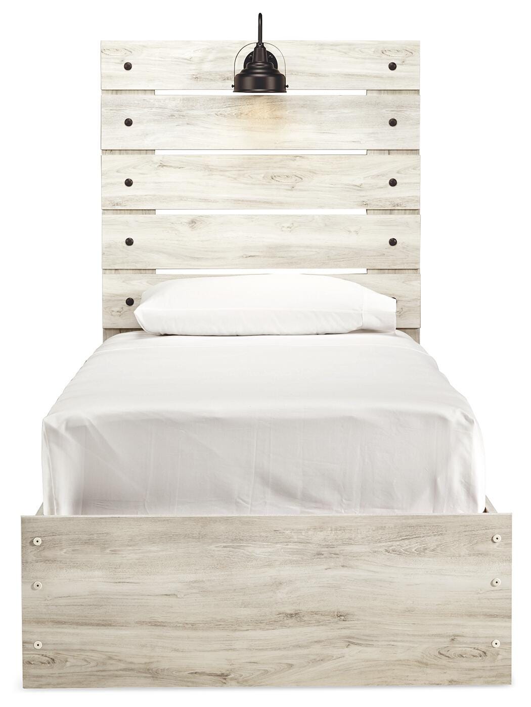 Cambeck Whitewash Wispy White Twin Panel Bed, Dresser and Mirror from Ashley - Luna Furniture