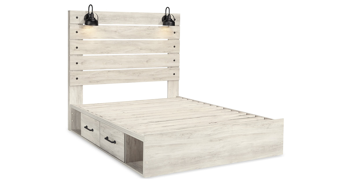 Cambeck Whitewash Queen Panel Storage Bed, Dresser, Mirror, 2 Chests and 2 Nightstands from Ashley - Luna Furniture