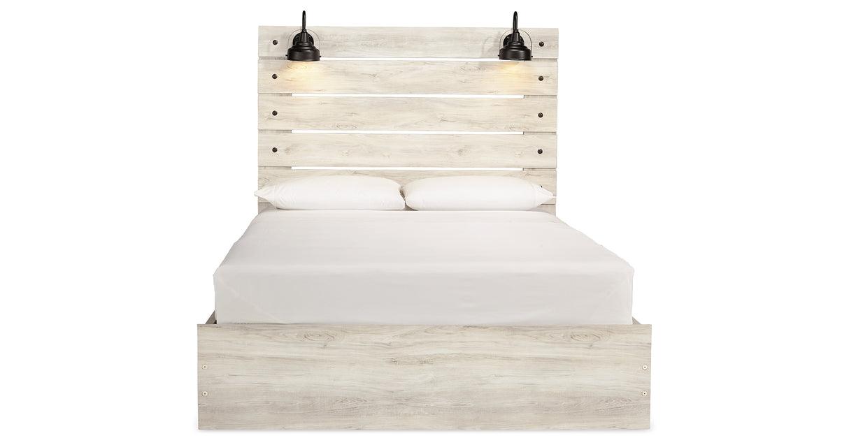Cambeck Queen Panel Bed with 4 Storage Drawers with Dresser in Whitewash from Ashley Furniture - Luna Furniture