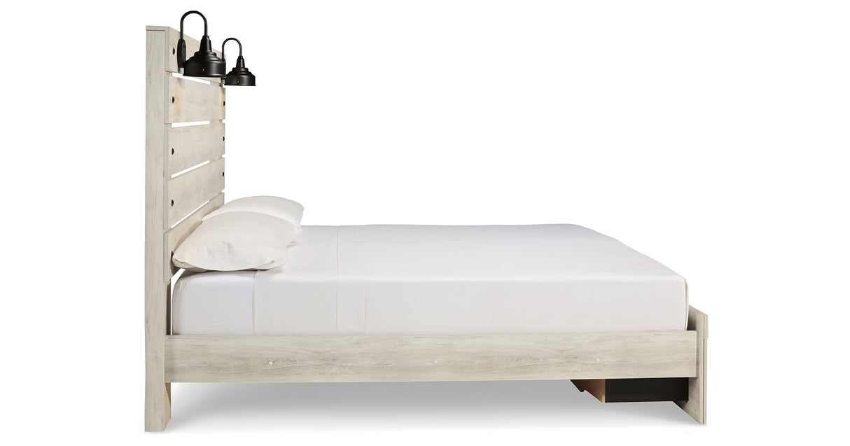 Cambeck Whitewash King Storage Bed, 2 Dressers, Mirror, and 2 Nightstands from Ashley Furniture - Luna Furniture