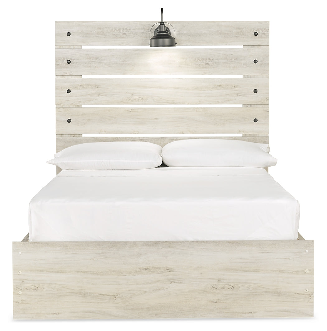 Cambeck Whitewash Full Panel Bed with Storage, Dresser, Mirror and Nightstand from Ashley Furniture - Luna Furniture
