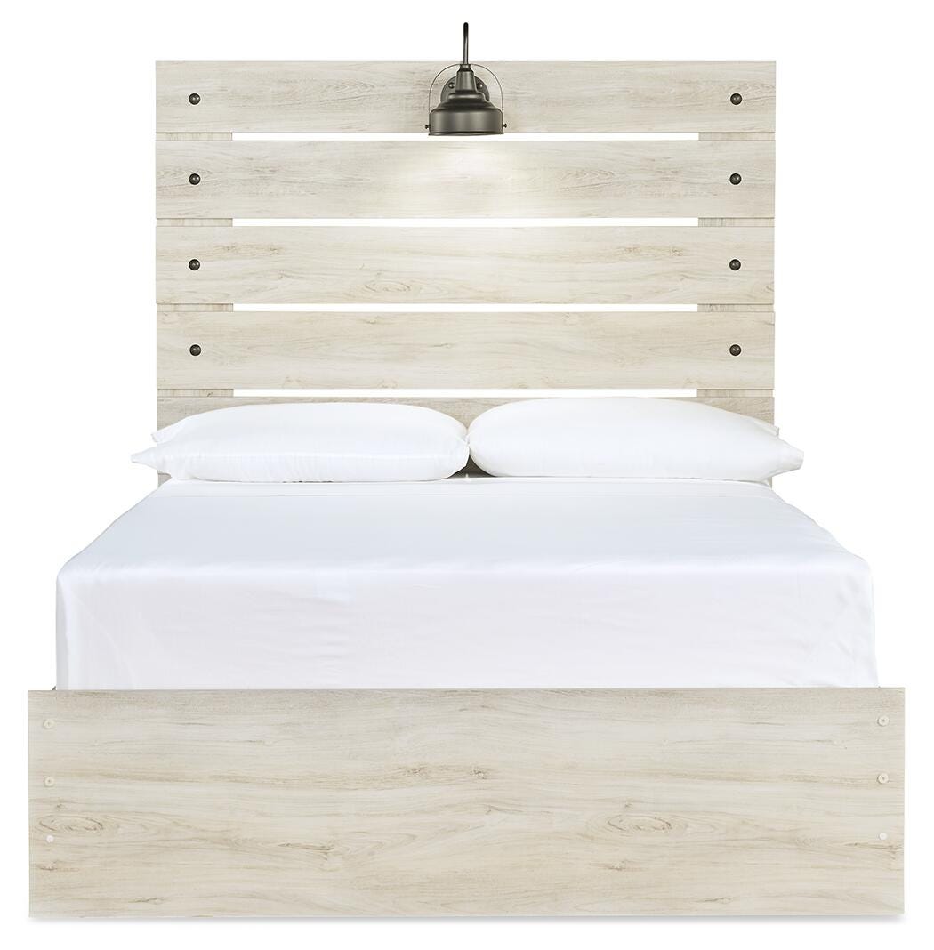 Cambeck Whitewash Full Panel Bed with Mirrored Dresser and 2 Nightstands from Ashley - Luna Furniture