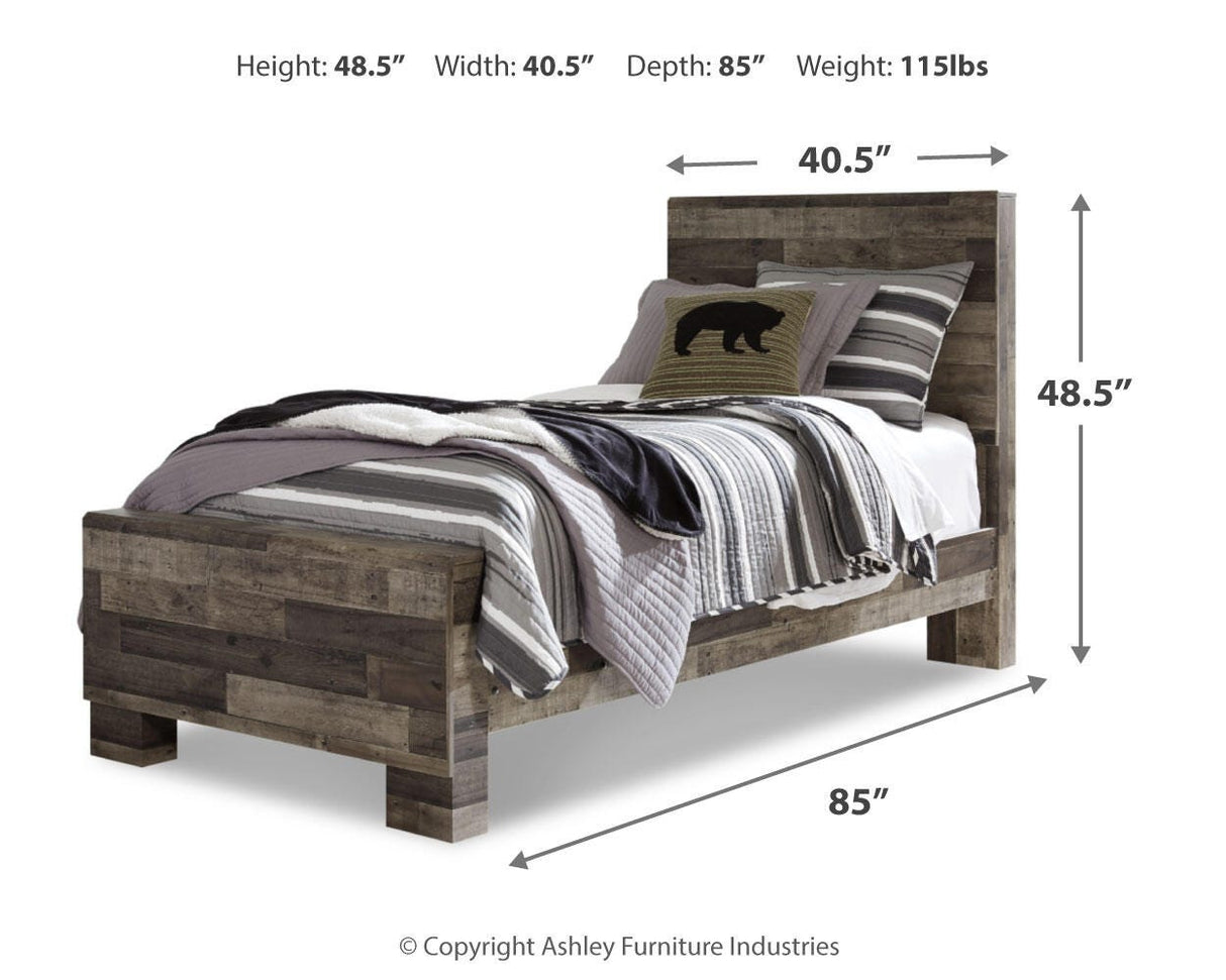 Derekson Twin Panel Bed with Dresser in Multi Gray from Ashley Furniture - Luna Furniture