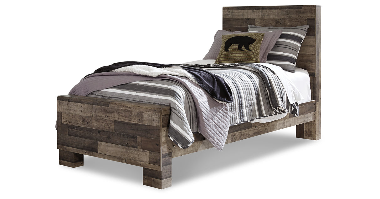 Derekson Multi Gray Twin Panel Bed and Chest from Ashley - Luna Furniture
