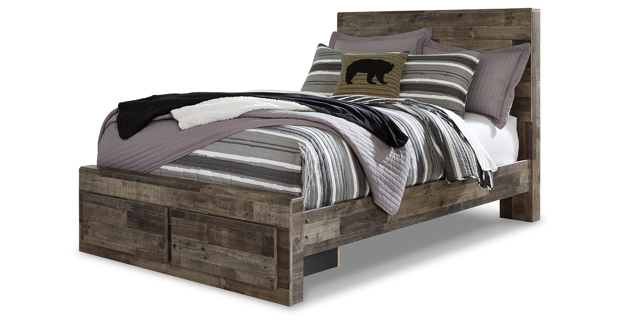 Derekson Full Panel Bed with 2 Storage Drawers with Dresser in Multi Gray from Ashley - Luna Furniture