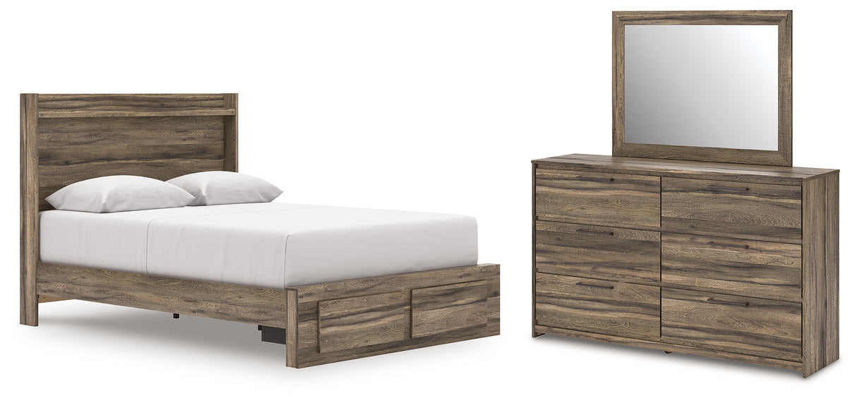 Elbrim Queen Panel Storage Bed, Dresser and Mirror from Ashley Furniture - Luna Furniture