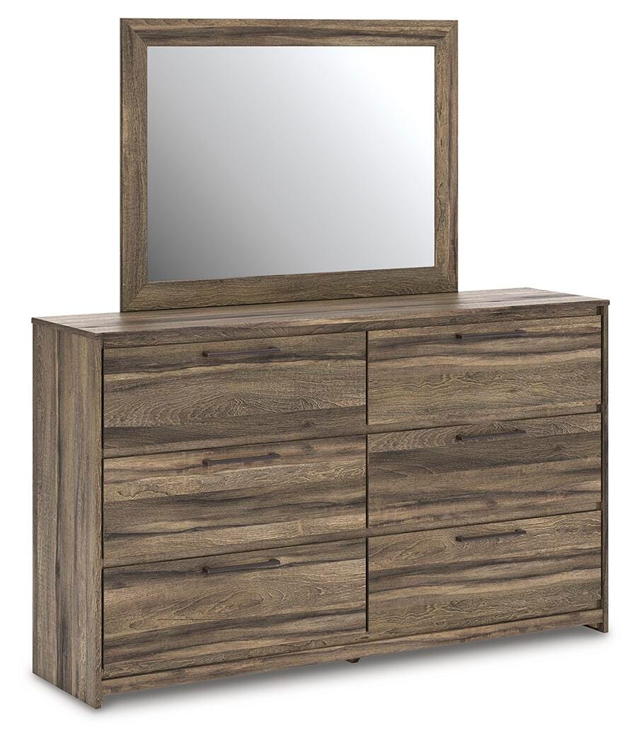 Elbrim Brown Full Panel Storage Bed, Dresser, Mirror and 2 Nightstands from Ashley - Luna Furniture