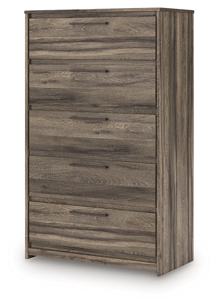 Elbrim King Panel Storage Bed, Chest and Nightstand from Ashley - Luna Furniture