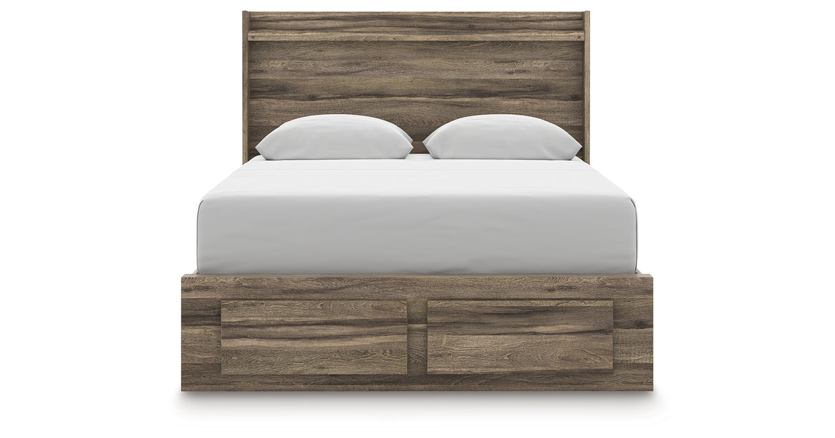 Elbrim Queen Panel Storage Bed, Dresser and Mirror from Ashley Furniture - Luna Furniture